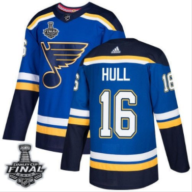 Brett Hull Blues Royal Heim Blau 2019 Stanley Cup Final Stitched